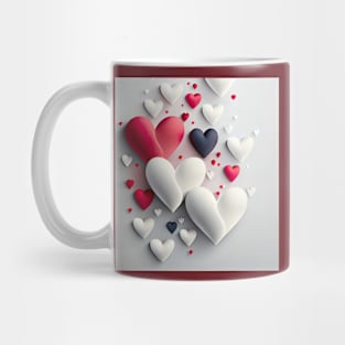 Beautiful valentine hearts- Red, white and black ! Mug